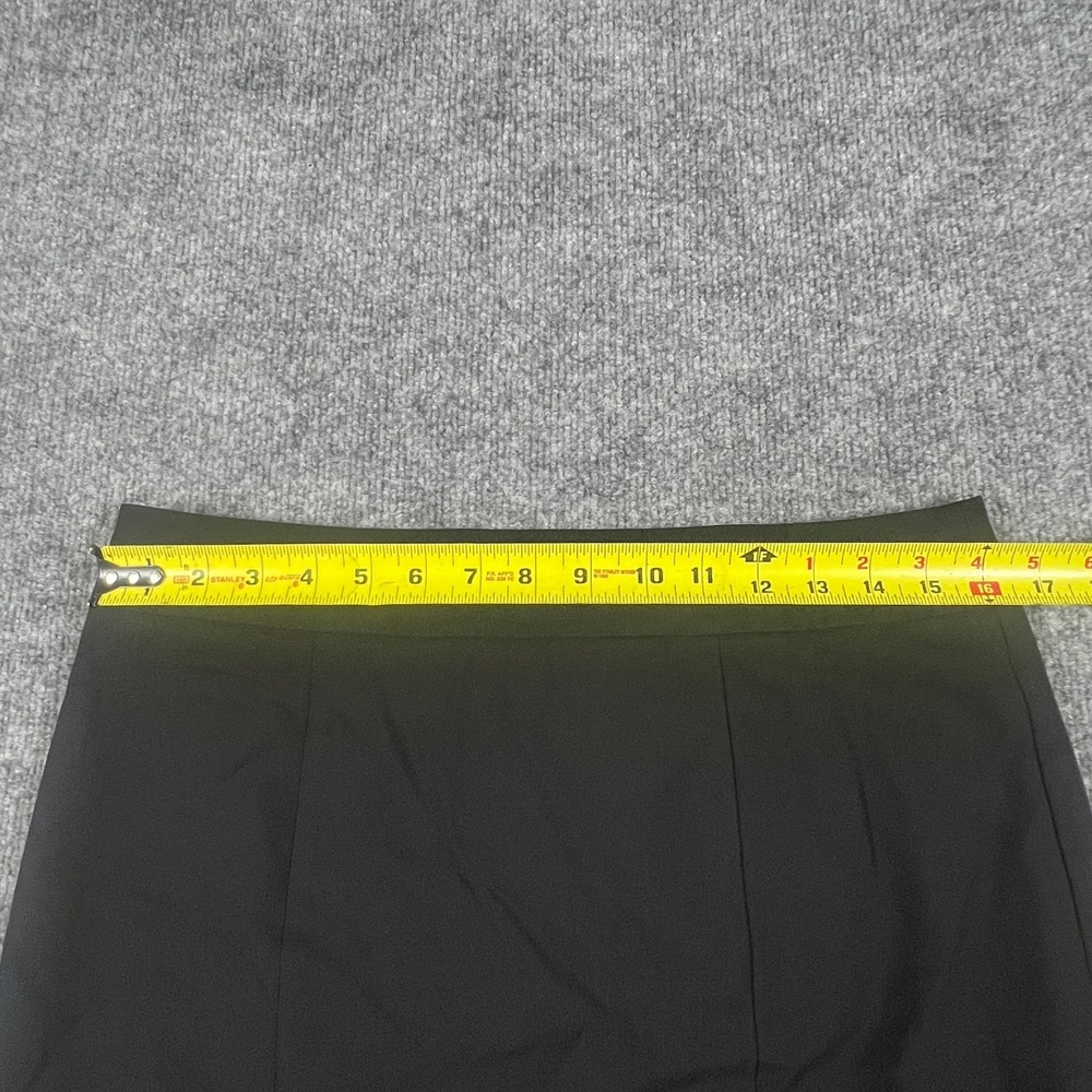Ann Taylor Pencil Skirt Womens 10 Black Stretch Pleated Knee Length Back Zip - Picture 5 of 9